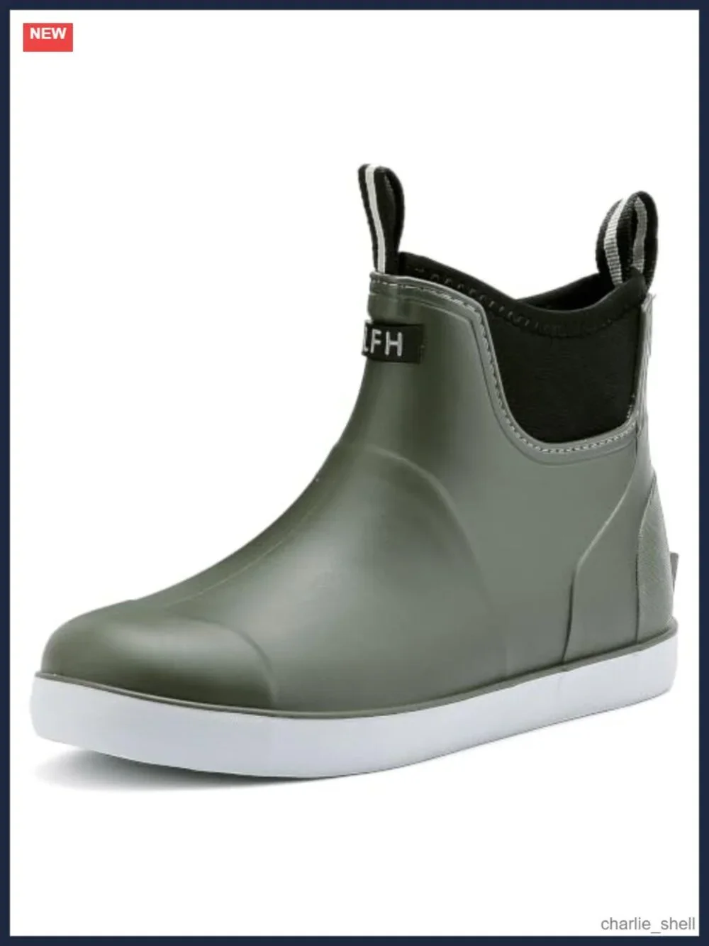 Men's Waterproof Deck Boots Non-Slip Ankle Rain Boots Fishing PVC